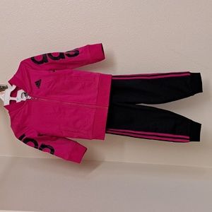 Girls Adidas 2-Piece Tracksuit Pink / Black - 18 mos